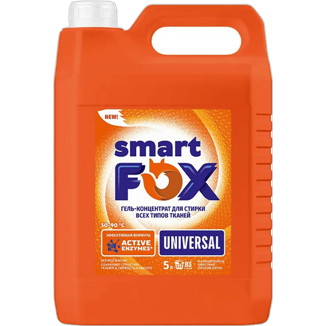 Гель-концентрат для стирки белья 5 л SMART FOX, Универсал/UNIVERSAL